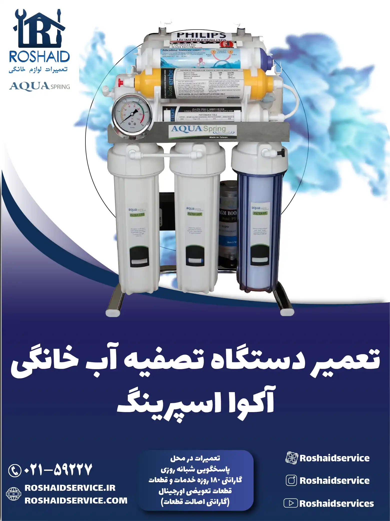 تعمیر دستگاه تصفیه آب آکوا اسپرینگ